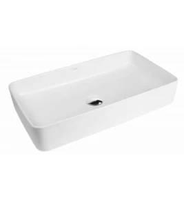 Oltens Solberg umywalka 62x41,5 cm nablatowa prostokątna z powłoką SmartClean biała 40818000