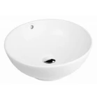 Oltens Fana umywalka 42 cm nablatowa okrągła z powłoką SmartClean biała 40812000