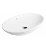 Oltens Sogne umywalka 63x42 cm nablatowa owalna z powłoką SmartClean biała 40810000