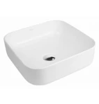 Oltens Hadsel umywalka 38,5 cm nablatowa kwadratowa z powłoką SmartClean biała 40807000