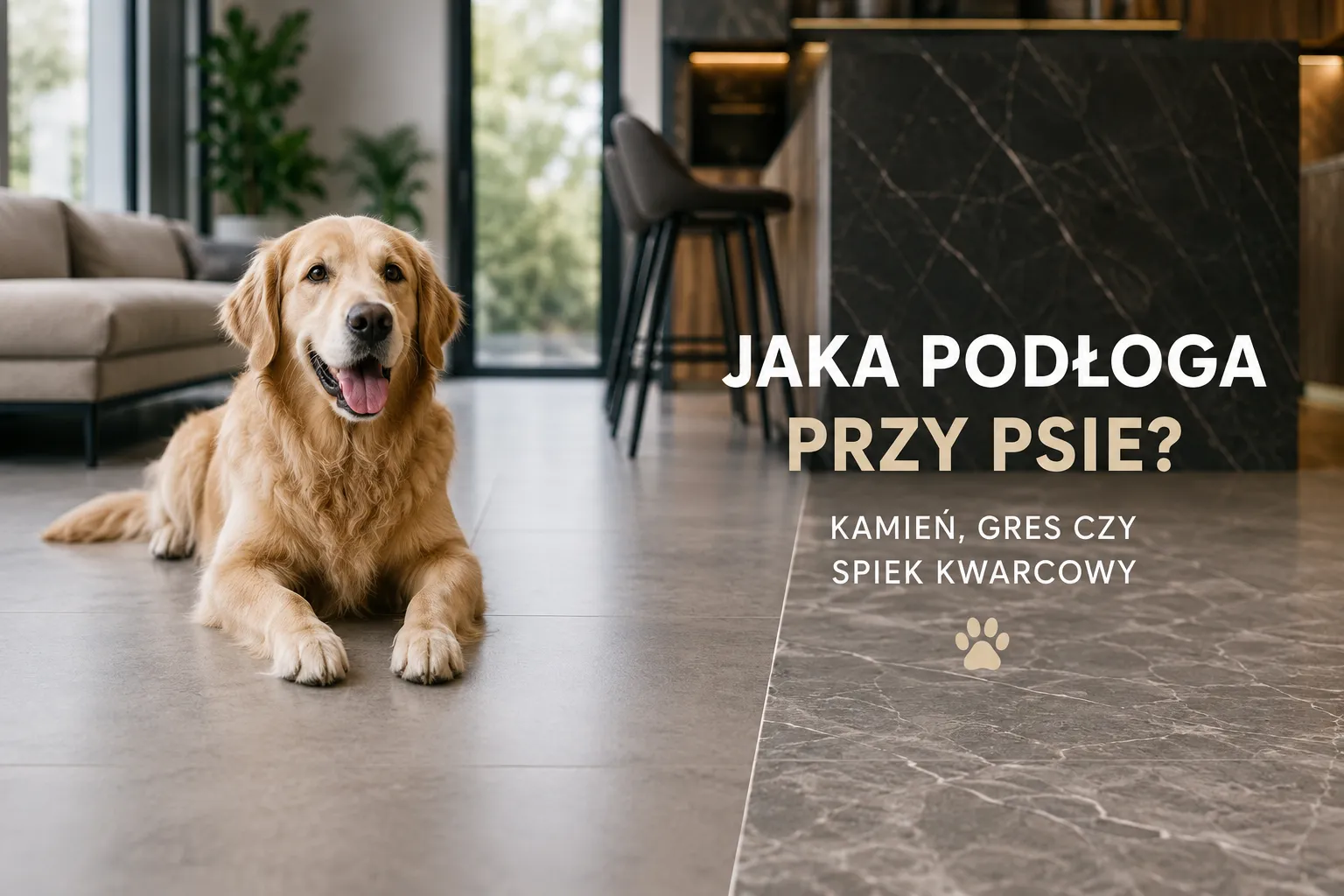 Jaka podłoga przy psie? Kamień, gres czy spiek kwarcowy – co sprawdzi się najlepiej?